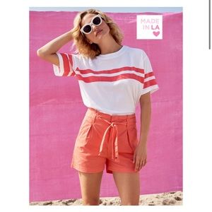 Sundry coral stripe tee